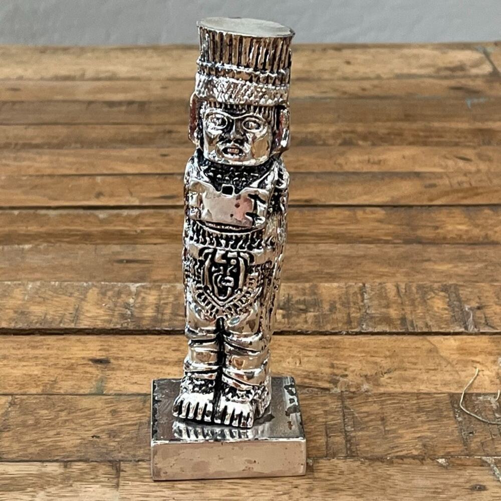 D.Argenta A.G 925 Silver Sculpture of Tula Warrior from Mexico 6.25" READ